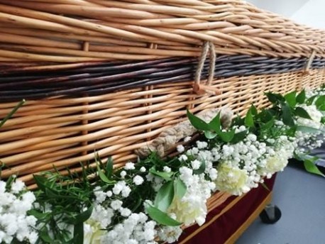 Carnation, Rose & Gypsophilia Coffin Garland