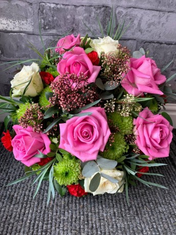 Pink, Red & White Posy